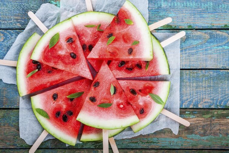 Watermelon Slices on a Stick for Snack on the Watermelon Diet