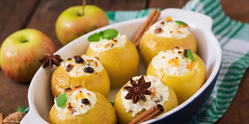 Baked apples with cottage cheese - an ideal dessert for a hypoallergenic diet