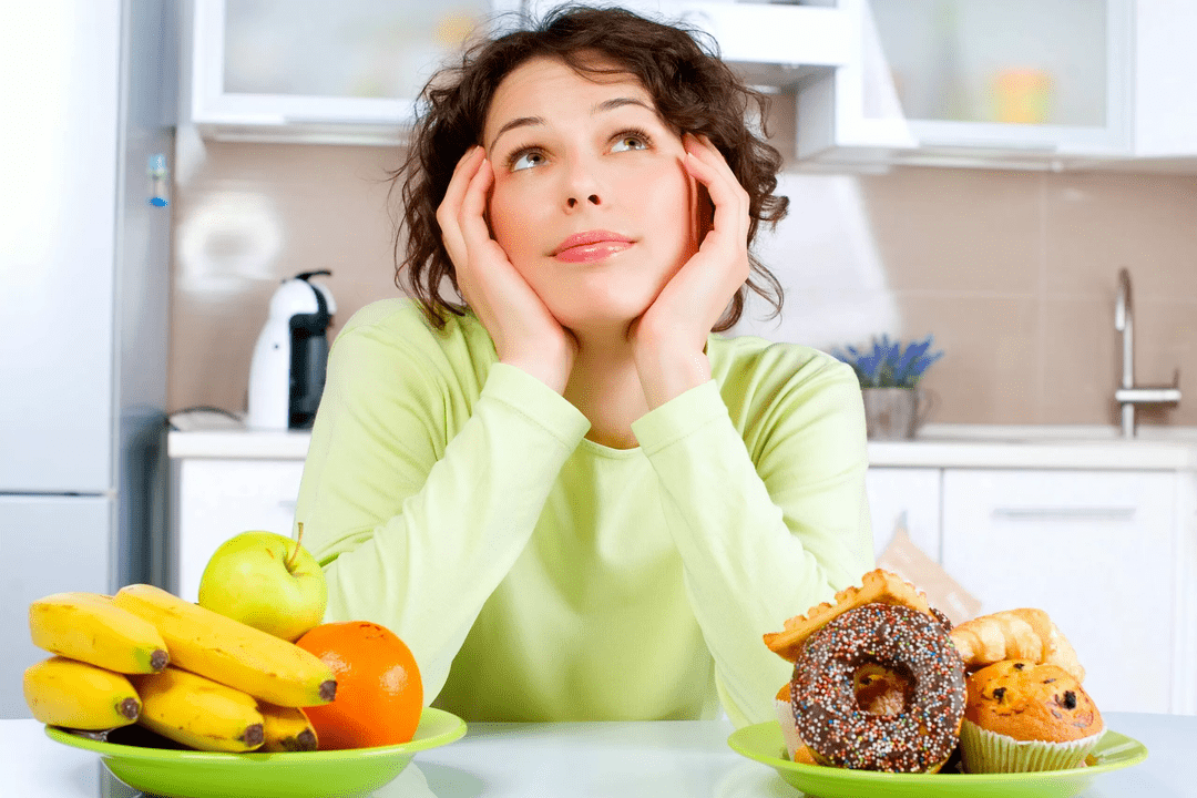 Fruits and sweets on diet